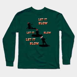 Festive Christmas Seasonal Holiday Kitesurfing 3 Long Sleeve T-Shirt